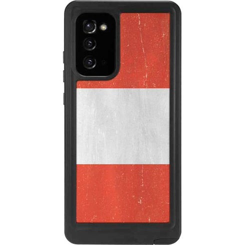 Distressed Austria Flag Galaxy Note20 5G Waterproof Case